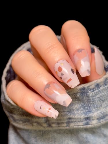 TOUGH GIRLS | 20 Exquisite Gel Nail Polish Strips w/Application Accessories - No UV/LED Lamp Required (Camo Confetti)