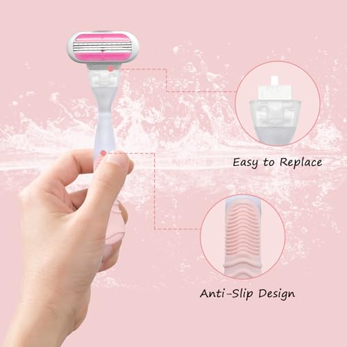 Replacement Razor Handle ? 2 Pack Anti-Slip Handle Compatible with Gillette Venus Women's Razors