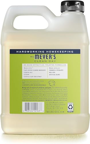 MRS. MEYER'S CLEAN DAY Hand Soap Refill, Made with Essential Oils, Biodegradable Formula, Lemon Verbena, 33 Fl. Oz - Pack Of 2