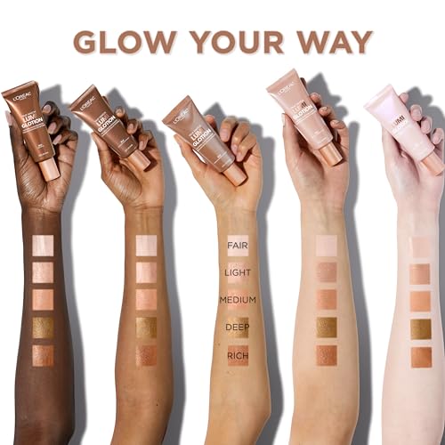 L'Oreal Paris Lumi Glotion Deep & Light Bundle 1.35 Fl Oz Each, Highlighter & Bronzer Set