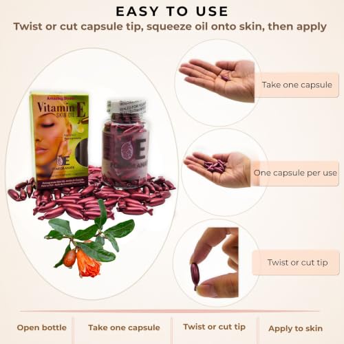 Pomegranate Skin Oil Capsules with Vitamin E - 90 Count