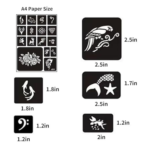 660+ Temporary Tattoo Stencils Kit for Face & Body