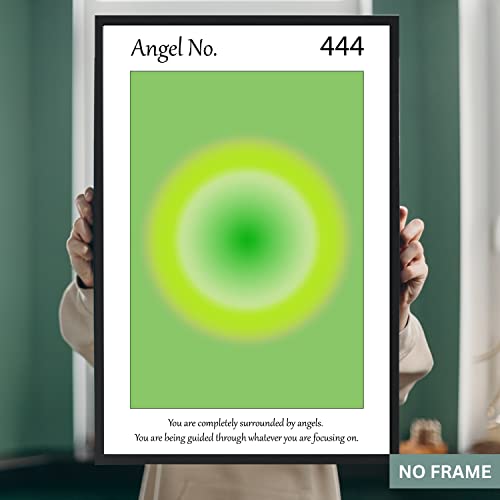 Gradient Aura Angel Numbers Poster Sets for Room Aesthetic Inspirational Quotes Wall Art Paintings Abstract Minimalist Room Wall Decor - 11x17in LAMINATED - No Frame (444, 555, 666 - Angel Numbers)