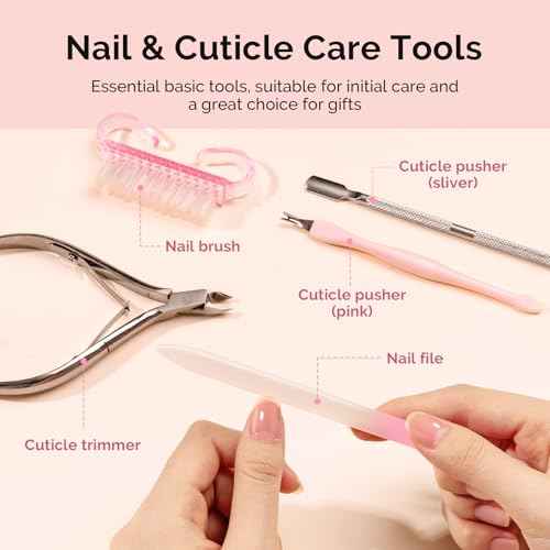 MelodySusie Cuticle Remover Kit,60g Cuticle Remover Cream 15ML Cuticle Oil,Cuticle Nipper Trimmer Pusher, Nail File and Brush for Cuticle Softener & Moisturize Manicure Kit for Nail Care
