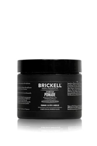 Brickell Men's Clay Pomade - Strong Hold Matte Finish, 2oz