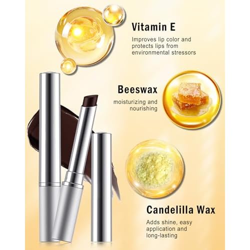 Tinted Lip Balm-2Pcs Hydrating Black Brown Lip Tint Moisturizer, Honey Sugar Yummy Lip Care Balm for Dry Lip, Moisturizing Sheer Lip Gloss Lip Treatment, Christmas Lip Makeup Gift for Women Girl