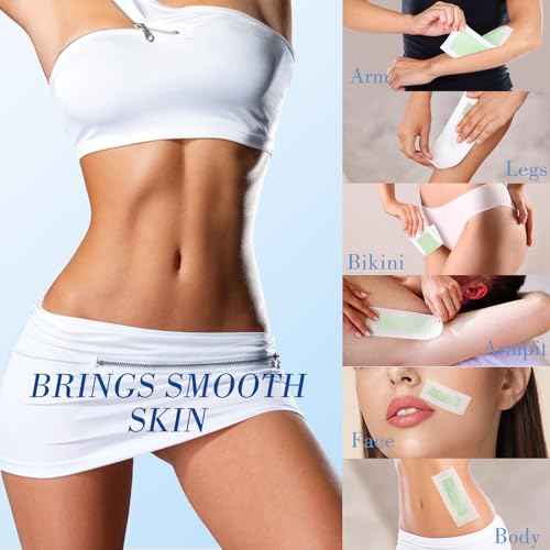 60PCS Wax Strips for Hair Removal - 40 Body & 20 Facial Hair Removal for Women - Waxing Kit for Women, Face, Body, Arms, Legs, Chest, Back, Bikini/Brazilian Waxing Strips & 4Calming Oil Wipes