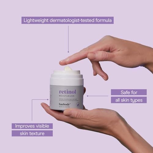 Baebody Made in USA Retinol Cream for Face - Anti Aging Face Cream for Fine Lines and Wrinkles - With Jojoba Oil & Vitamin E - Beauty Gifts for Women (50 ml/1.7 fl oz)
