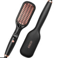 OHUP 2-in-1 Ionic Hair Straightener Brush & Hot Comb - Fast Heating, Adjustable Temperature, Tangle-Free Design