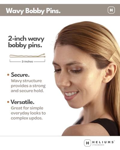 Heliums Light Ash Blonde Bobby Pins - 2 Inch Wavy, 48 Count
