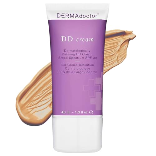 DERMAdoctor Tinted Moisturizer with SPF 30, Mineral DD Cream, Universal Tint Primer, Hydrating Face Moisturizer with SPF, Lightweight Sheer Coverage Broad-Spectrum Zinc Oxide Sunscreen, All Skin Types