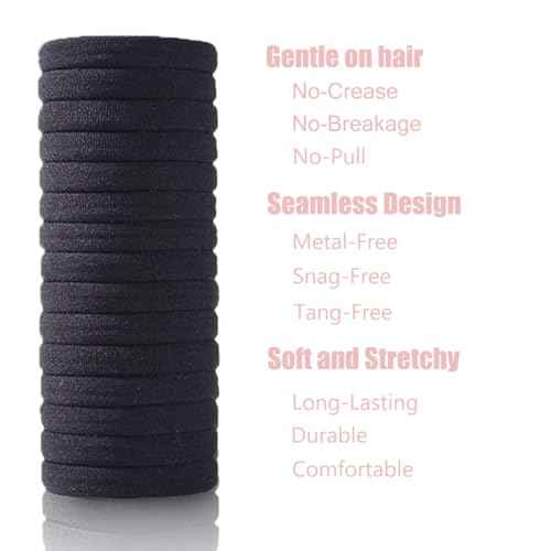Hair Ties No Damage - Strong Stretchy SnagFree Hair Bands | Soft Nylon Thick Ponytail Holders Hair Elastics for Everyday Hairstyles | Ideal Gifts for Women Teens Girs 20pcs