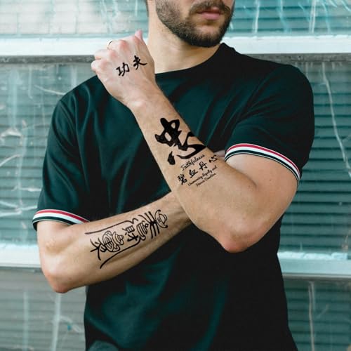 Temporary Chinese Character Tattoos - 60+ Designs, Waterproof