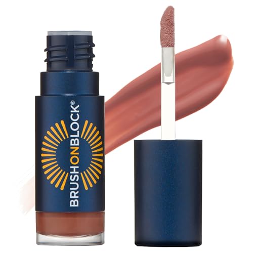 Brush On Block Sun Shine Protective Lip Oil SPF 30, Mineral Protection from UVA/UVB & Blue Light, Hydrating, Cruelty-Free, Gluten-Free, & Vegan, Fig