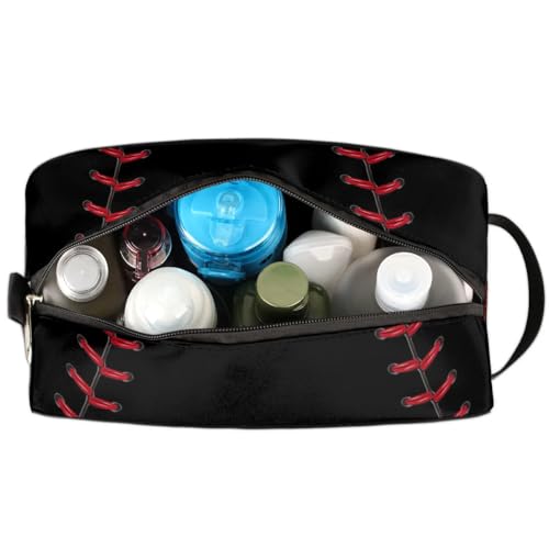 Boys Toiletry Bag for Kids Dopp Kit Waterproof Baseball Theme Hanging Wash Bag Cosmetic Bag Medicine Bag for Travel Sports Shower Essential