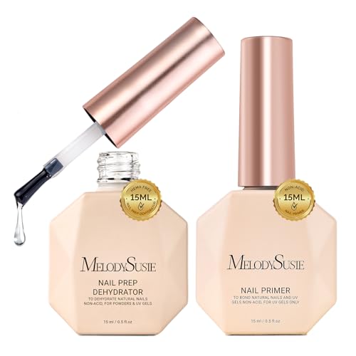 MelodySusie Nail Dehydrator & Primer Set - Acid-Free, HEMA-Free (2x 15ML)