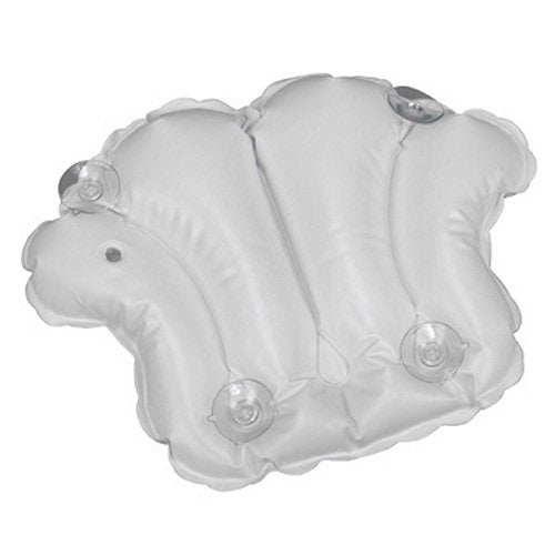 Comfort Axis White Vinyl Shell-Shaped Spa Bath Pillow - Pack of 1