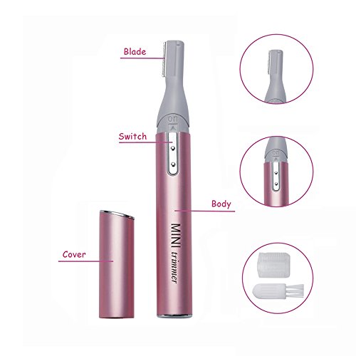 Mini Rotatable Lady Shaver Electric Bikini Facial Precision Trimmer Eyebrow Shaper Razor Kit Underarm Leg Body Hair Remover(Battery Operated) ¡¦