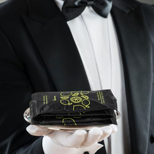 200 Individually Wrapped Moist Cotton Towels - Lemon Scented for Travel & Spa