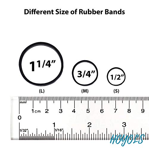 Black Rubber Hair Bands, 1.25" Elastic Ties for Thick Hair (330 pcs)