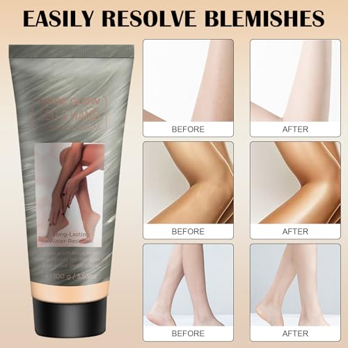 Waterproof Leg & Body Concealer Cream with Puff - Full Coverage Makeup