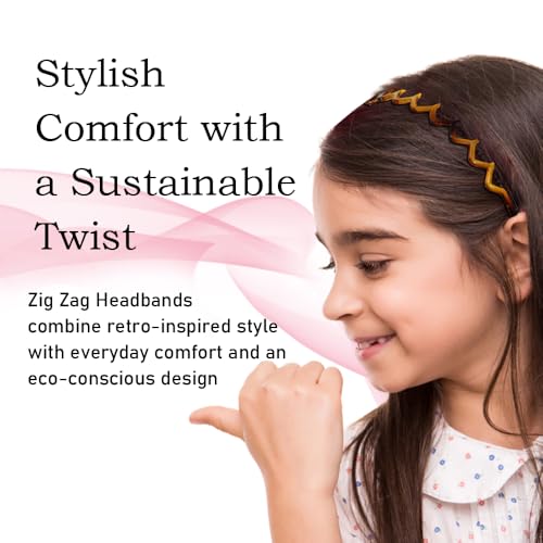 Zig Zag Headbands with Teeth - Pack of 2, Black & Brown