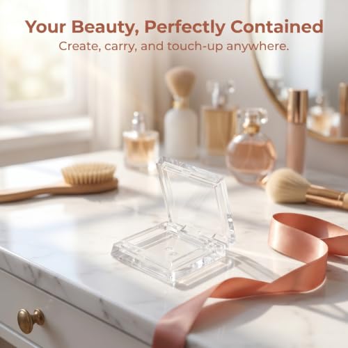 DOITOOL 4Pcs Empty Eyeshadow Pans Square Refillable Makeup Palettes