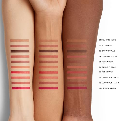 Laura Mercier Caviar Perfecting Lip Liner Pencil, 16HR Longwear, Comfortable Non-Dragging Application, Feather and Water-Proof, Infused with French Hyaluronic Acid and Vitamin E
