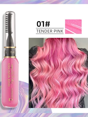 Rainbow Hair Chalk Comb Set - Washable Temporary Hair Color for Kids & Adults