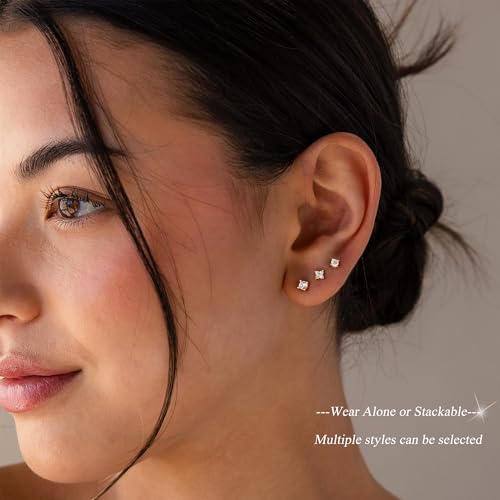14K Gold Plated Hypoallergenic Stud Earrings Set for Women