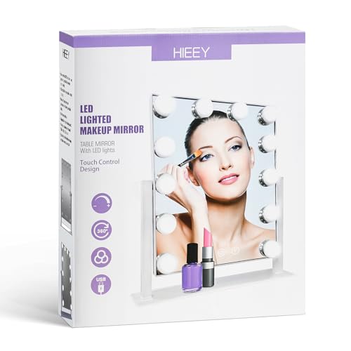 Hollywood Vanity Mirror with 12 Dimmable Bulbs & 5X Magnification