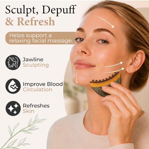 KET WUBZ Lymphatic Face & Neck Contour Brush for Facial Drainage & Slimming