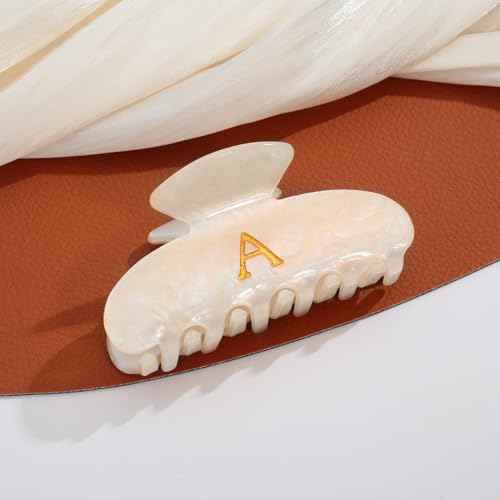 LILIE&WHITE Acrylic Letter Hair Clips For Women Stylish A Monogram Hair Claw Alphabet Hair Clip Fashion Glitter Claw Clips Elegant And Durable Hair Accessory Large Hair Clips A