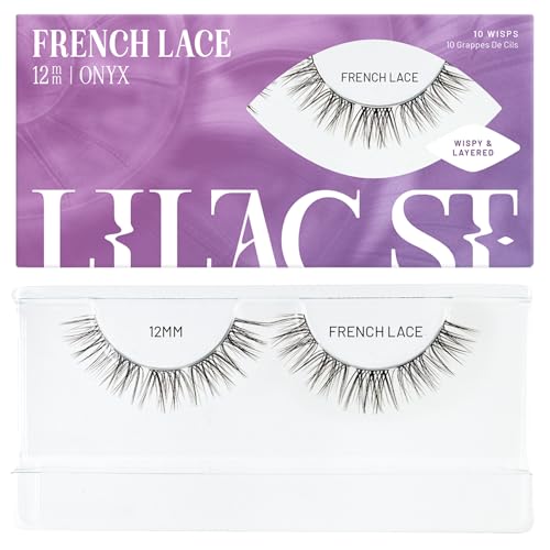 Lilac St - French Lace Glamorous Faux Eyelash Clusters (12mm) - Delicate & Wispy - DIY Lash Extension Wisps - Lightweight & Lifelike - Korean Silk - Lasts 10 Days - Cruelty Free, Vegan - 10 Lashes