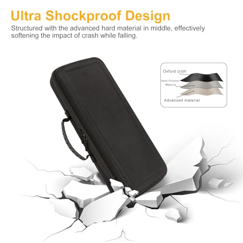 XINGFUDAO Hard Carrying Travel Case Compatible with Dyson Airstraight HT01 & Power Supply, Shockproof and Waterproof Travel Bag with Mesh Pocket for Straightener Accessories, Black