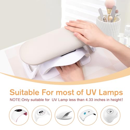 Subay Electric Nail Drill Nail Arm Rest, Foldable PU Leather Nail Hand Rest for Acrylic Nails Cushion Hand Holder