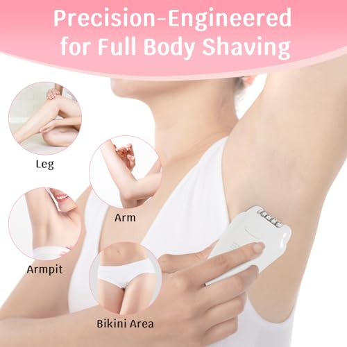 YHC Epilator for Women ? Cordless 2-in-1 Hair Removal with 32 Tweezers, Rechargeable Electric Shaver for Legs, Arms & Body