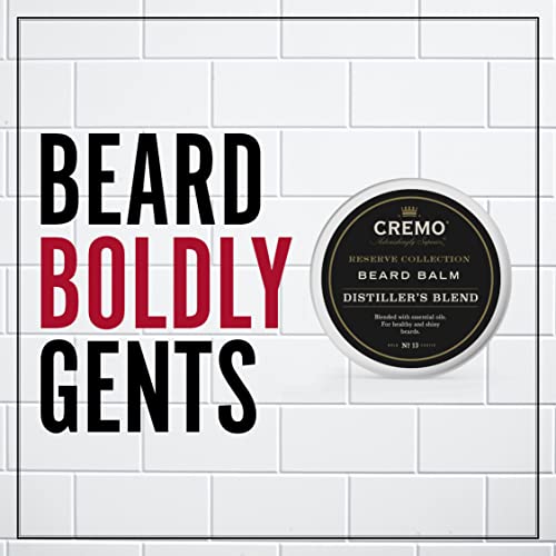 Cremo Styling Beard Balm, Distiller's Blend (Reserve Collection), Nourishes, Shapes And Moisturizes All Lengths Of Facial Hair, 2 Ounce