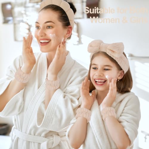 Canitor Spa Headband Wristband Set with Hair Clips