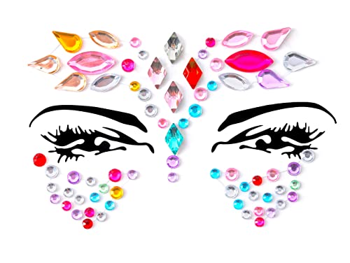 Face Gems Adhesive Glitter Jewel Tattoo Stickers - 9 Pack