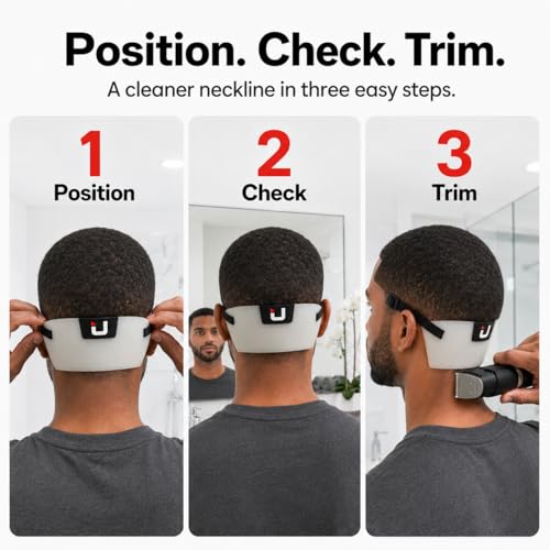 EdgUp Neckline Shaving Template for Men – Hands-Free Haircut Guide