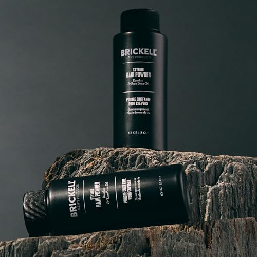 Brickell Men's Styling Hair Powder For Men, Creates Volume, Natural & Organic, Non-Greasy Texturizing Powder, 18g, Fragrance-Free (Pack of 2)