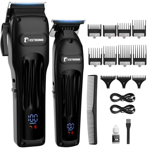 BESTBOMG® Professional Hair Clippers & Trimmer Set Black - Men’s Grooming Kit