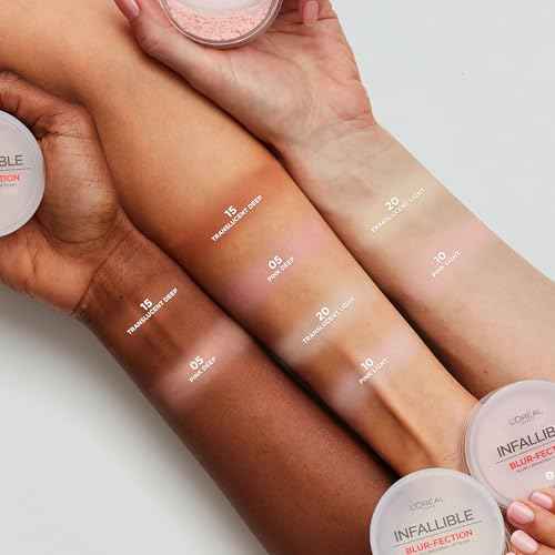 L'Oreal Paris Infallible Blur-fection Longwear Loose Setting Powder, Blurring Face Powder With Up to 24HRs of Wear, Brightening Light Pink, 1 Kit