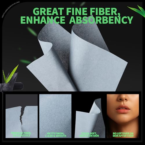 Gootaimi 200 Sheets Large Oily Skin Blotting Paper with Bamboo Charcoal