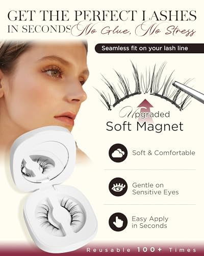 BEYELIAN Magnetic Eyelashes Kit - Soft, Glue-Free & Reusable
