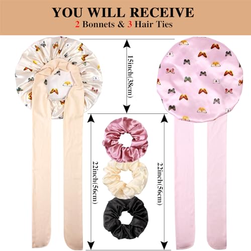 Satin Bonnets for Sleeping & Braids with Scrunchies