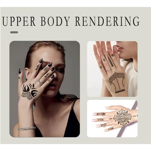 48 Sheets Henna stencils for hands,henna stencils,Henna Stencil Kit, Large Indian Temporary Tattoo Stickers