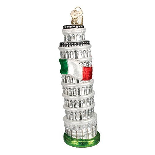 Old World Christmas Cities, Places and Landmarks Glass Blown Ornaments for Christmas Tree Leaning Tower of Pisa