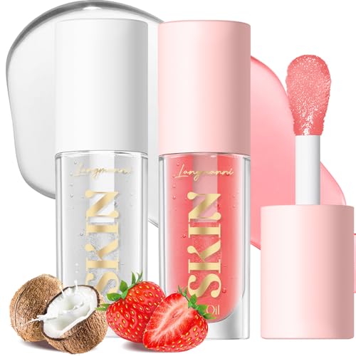 BANGFENG Lip Oil 2-Pack, Moisturizing Glossy Plumping Tint
